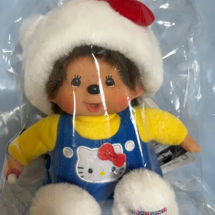 [BUNJANG] Monchhichi Hello Kitty Collaboration Doll / 몬치치 X 헬로키티 콜라보 큰인형 정품 새상품