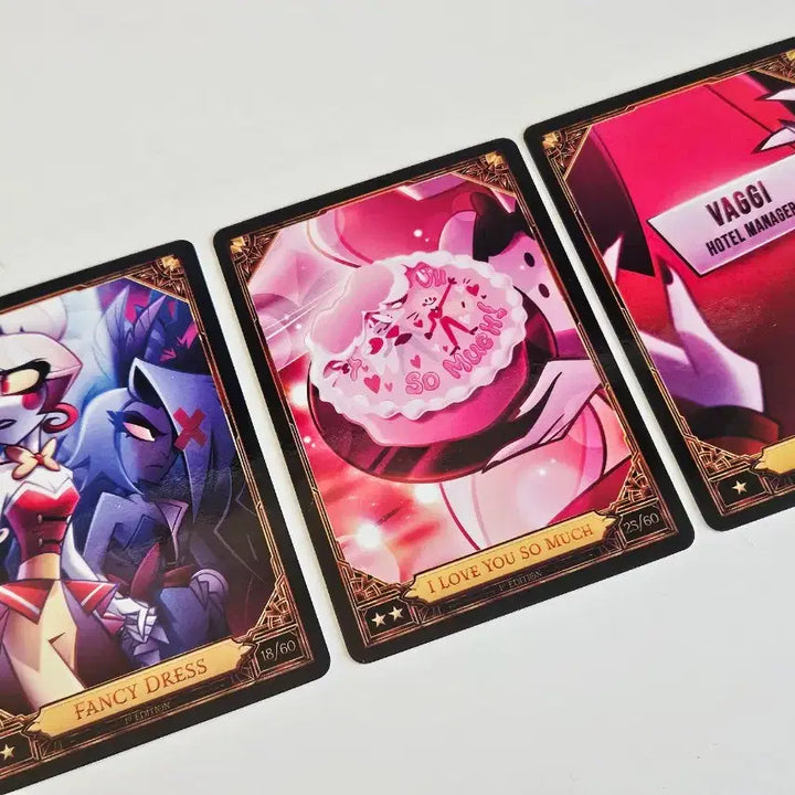 [SOLD OUT] 해즈빈 호텔 트레이딩카드 찰리 배기 3장 일괄