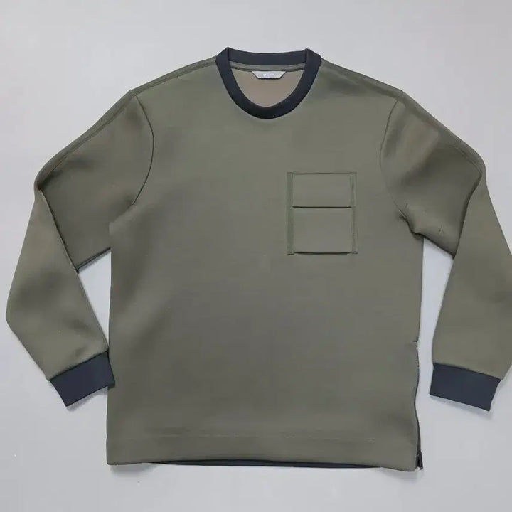 [BUNJANG] Ziozia Khaki Neo-Branded Sweatshirt / [100] 지오지아 카키 네오브랜 맨투맨 스웨트셔츠