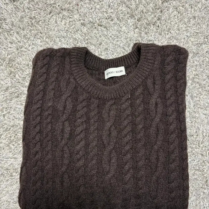 [BUNJANG] ECORR Cable Crop Pullover Brown / [XL] 깡x ECORR 이코르 케이블 크롭 풀오버 브라운
