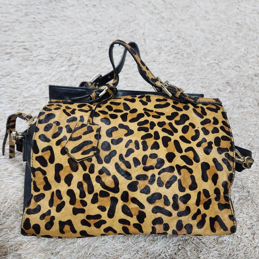 [BUNJANG] Jessi New York Vintage Leopard Tote/Shoulder Bag / (빈티지박스) 제시 뉴욕 정품 송치 호피 토트겸 숄더백