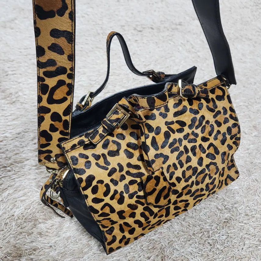 [BUNJANG] Jessi New York Vintage Leopard Tote/Shoulder Bag / (빈티지박스) 제시 뉴욕 정품 송치 호피 토트겸 숄더백