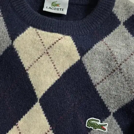 [BUNJANG] Lacoste Women's Argyle Knit Sweater / 라코스테 여성 아가일니트(66)