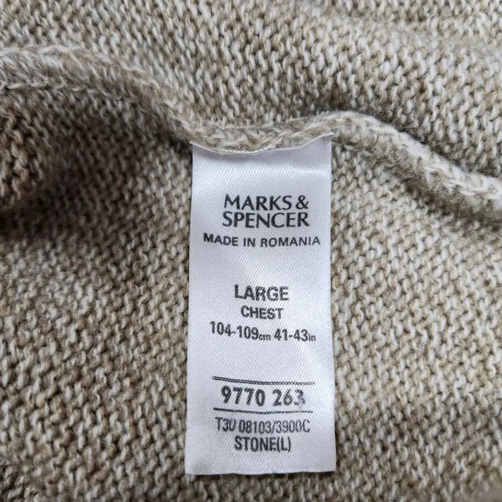 [BUNJANG] Vintage Box Marks & Spencer Leather Accent Knit Zip Jacket (L) / (빈티지박스) 막스앤스펜서 정품 가죽 배색 니트 집업 자켓 L사이즈