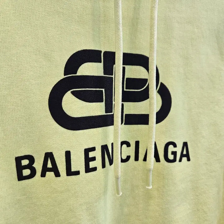 [BUNJANG] Balenciaga BB Logo Neon Lime Hoodie (M) / [정품/오버핏M] 발렌시아가 BB로고 네온 형광 라임 후드티