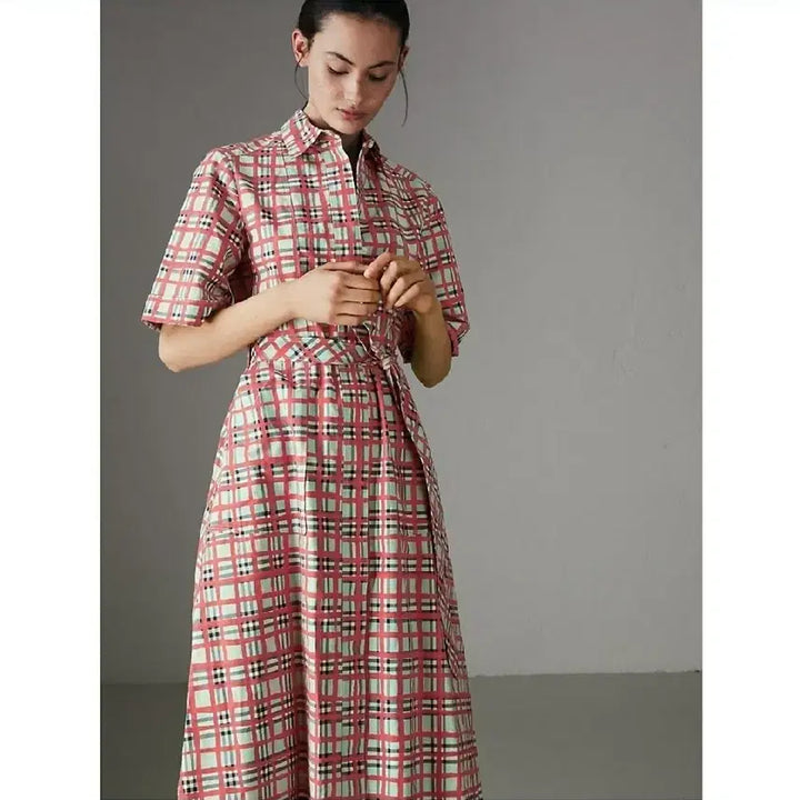 [BUNJANG] Burberry Check Cotton Shirt Dress / (새상품) 버버리 체크 코튼 셔츠원피스