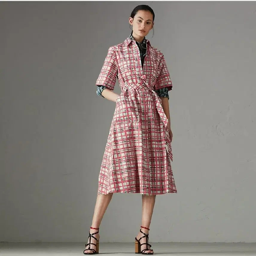 [BUNJANG] Burberry Check Cotton Shirt Dress / (새상품) 버버리 체크 코튼 셔츠원피스