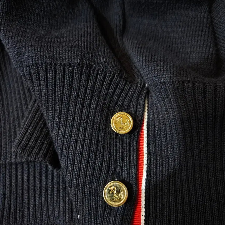 [BUNJANG] Thom Browne Milano Stitch Gold Button Cardigan Navy / [정품/새상품급/2사이즈] 톰브라운 밀라노스티치 금장 가디건 네이비