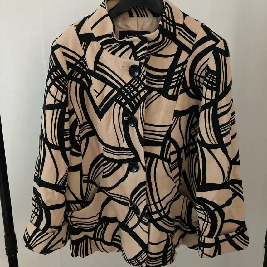 [BUNJANG] Izzatbaba Patterned A-Line Jacket / 아이잗바바 패턴 A라인 모 자켓