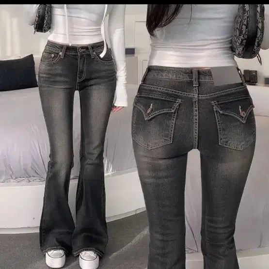 [BUNJANG] Hipnatics Wannabe Muse Normal Day New Rose Bootcut Pants / 에이블리 히프나틱 워너비뮤즈 보통의날 뉴로즈 부츠컷팬츠