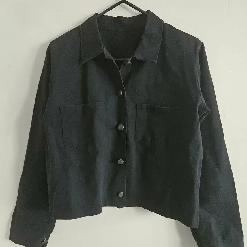 [BUNJANG] Black Crop Shirt Jacket / 블랙 크롭 셔츠 자켓