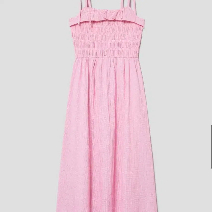 [BUNJANG] 8 Seconds Check Smocking Sleeveless Dress Pink / 에잇세컨즈 체크 스모킹 슬리브리스 원피스 핑크