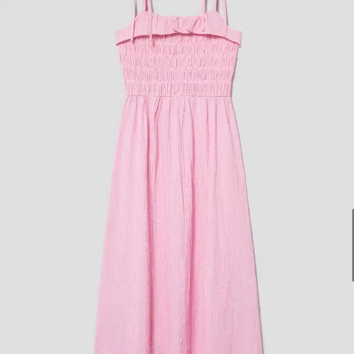 [BUNJANG] 8 Seconds Check Smocking Sleeveless Dress Pink / 에잇세컨즈 체크 스모킹 슬리브리스 원피스 핑크