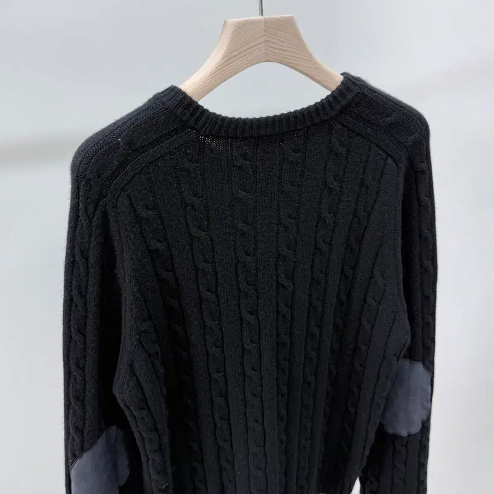 [BUNJANG] Celine Triomphe Cashmere Cable Knit Sweater / [S+급/XL] 셀린느 트리오페 캐시미어 케이블 니트 스웨터 블랙