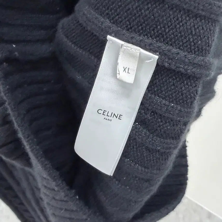 [BUNJANG] Celine Triomphe Cashmere Cable Knit Sweater / [S+급/XL] 셀린느 트리오페 캐시미어 케이블 니트 스웨터 블랙