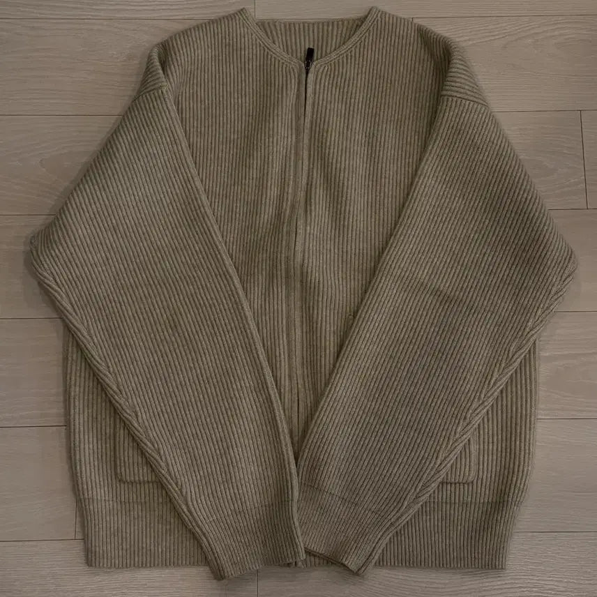 [BUNJANG] Knit Zip-up Jacket / 니트집업