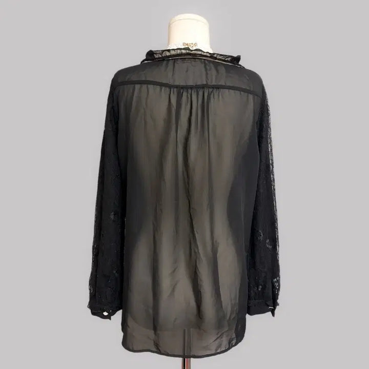 [SOLD OUT] 일본 히메갸루 엑시즈팜 axes femme 블랙 시스루 리본 블라우스