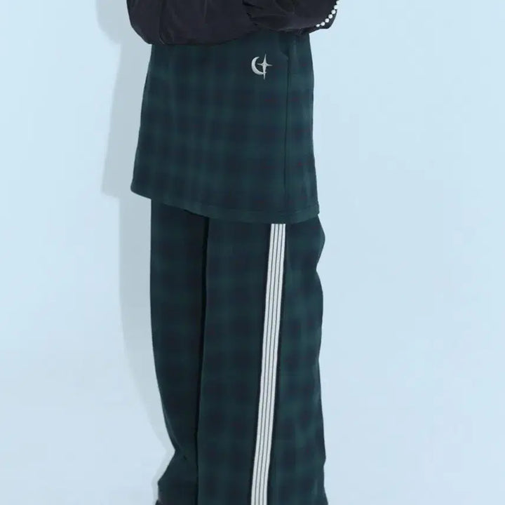 [BUNJANG] Clot Studio Check Pattern Layered Skirt Pants Green / 클럿스튜디오 체크 패턴 레이어드 스커트 팬츠 그린
