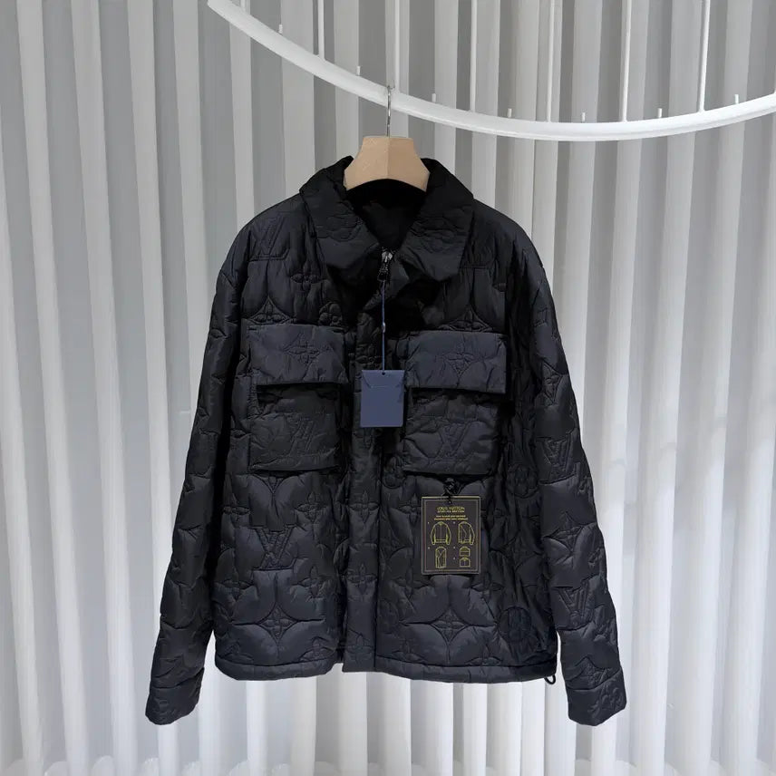 [SOLD OUT] ( S+ / 56 ) 루이비통 모노그램 플라워 블루종 패딩 자켓