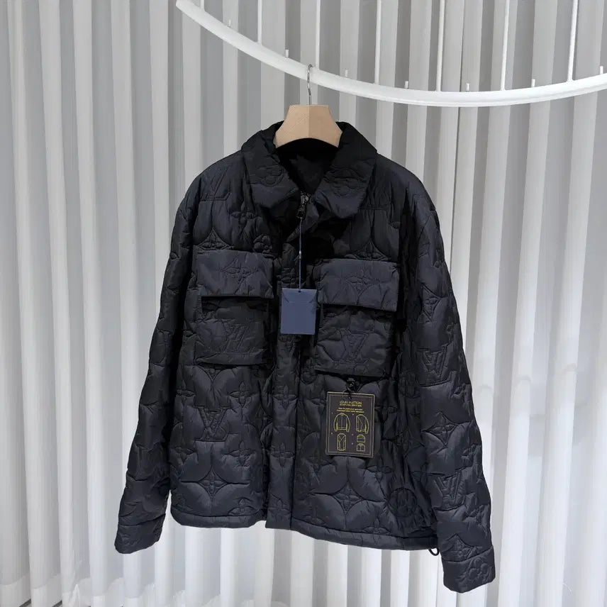 [SOLD OUT] ( S+ / 56 ) 루이비통 모노그램 플라워 블루종 패딩 자켓