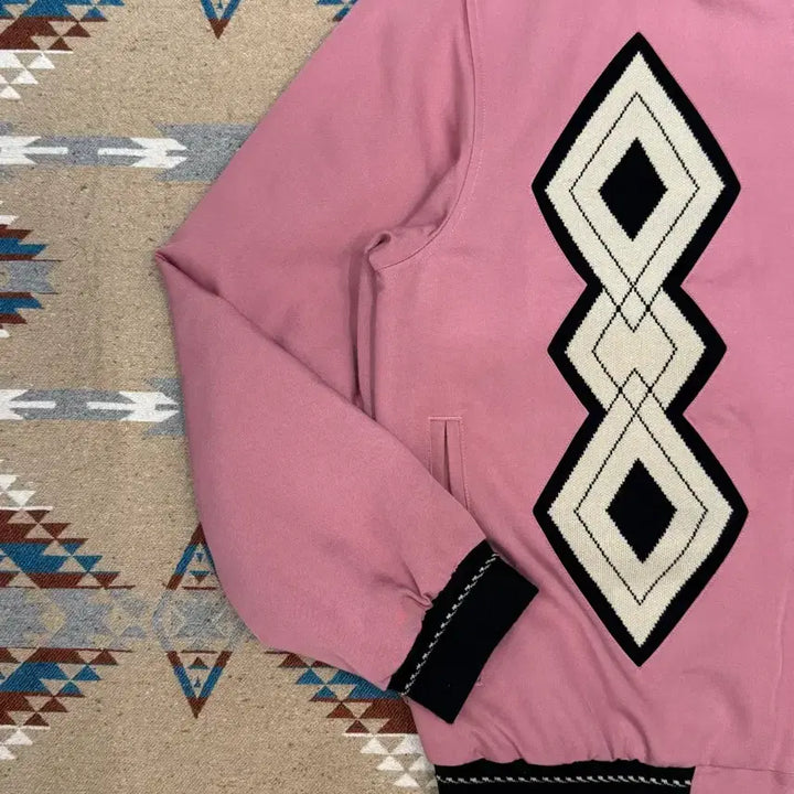 [BUNJANG] Supreme Diamond Rayon Bomber Jacket Dusty Pink (Size M) / [M] 슈프림 다이아몬드 레이온 봄버 더스티 핑크