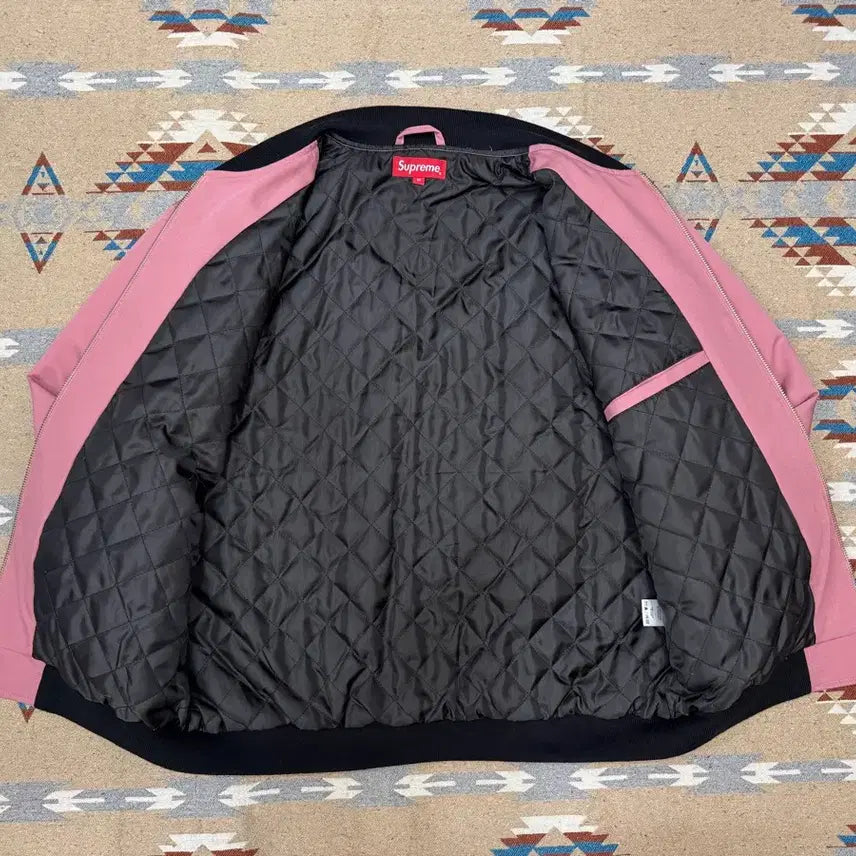 [BUNJANG] Supreme Diamond Rayon Bomber Jacket Dusty Pink (Size M) / [M] 슈프림 다이아몬드 레이온 봄버 더스티 핑크