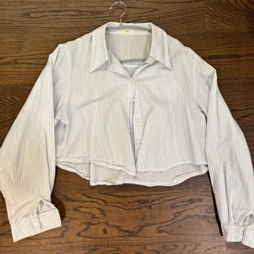 [BUNJANG] Stripe Crop Shirt / 스트라이프 크롭 셔츠