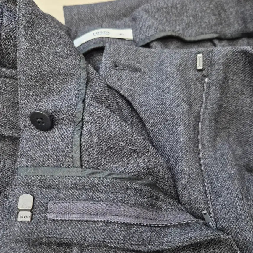 [BUNJANG] Prada Women's Wide Slacks Belted Trousers / PRADA 프라다 정품 여성 벨트 와이드 슬랙스