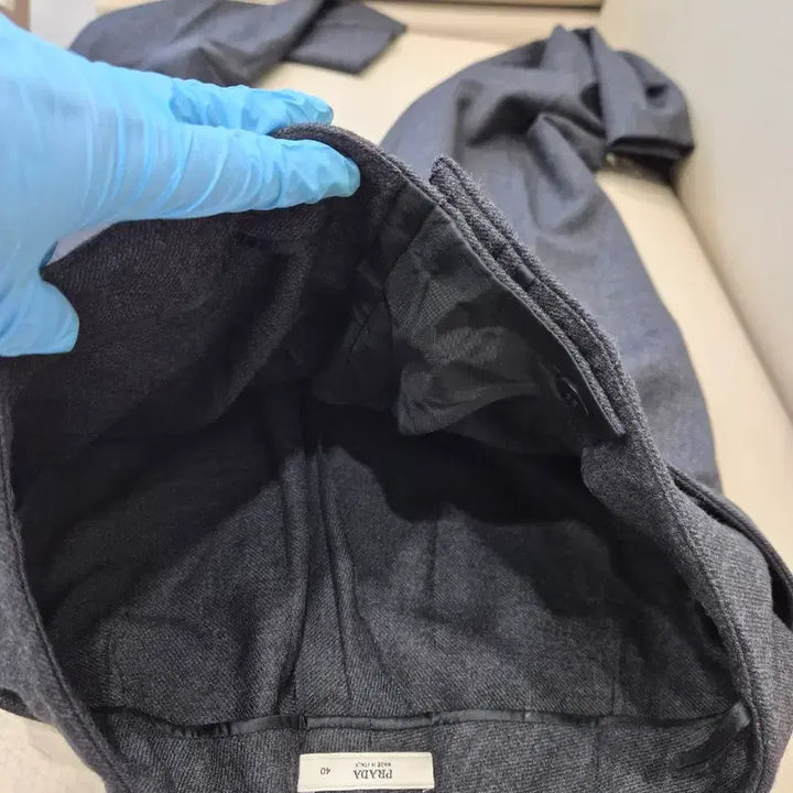 [BUNJANG] Prada Women's Wide Slacks Belted Trousers / PRADA 프라다 정품 여성 벨트 와이드 슬랙스