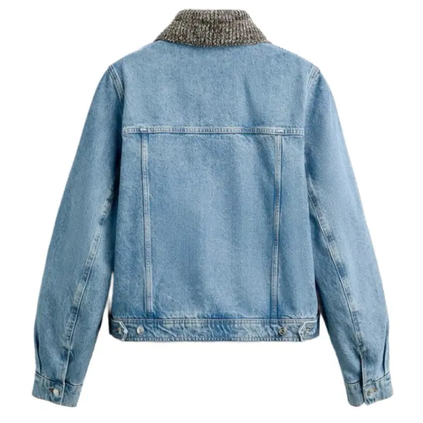 [BUNJANG] Zara Nanushka Denim Jacket Dot Collar Blue (L) / [L] 자라 x 나누시카 데님 자켓 닷 칼라 블루 Nanushka