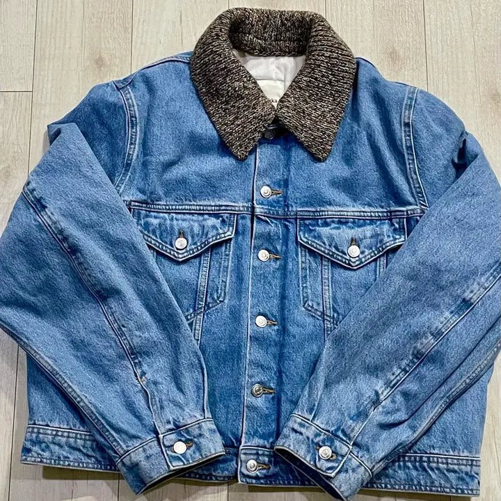 [BUNJANG] Zara Nanushka Denim Jacket Dot Collar Blue (L) / [L] 자라 x 나누시카 데님 자켓 닷 칼라 블루 Nanushka