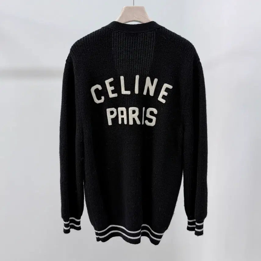 [SOLD OUT] [S+급/M] 24FW 셀린느 C로고 컬리지 가디건 블랙