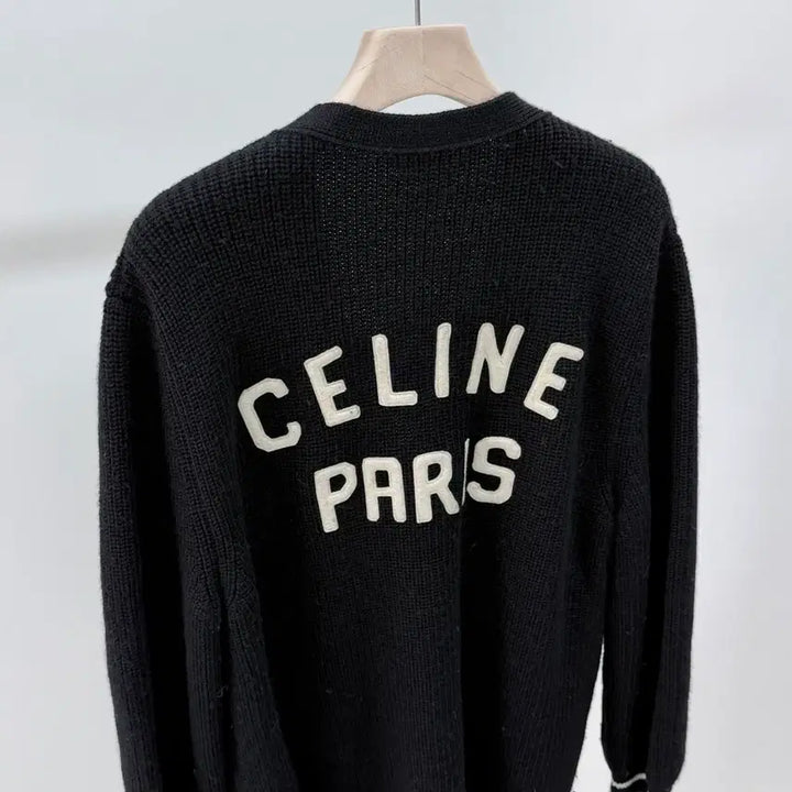 [SOLD OUT] [S+급/M] 24FW 셀린느 C로고 컬리지 가디건 블랙