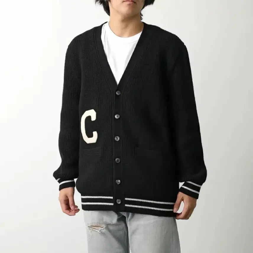[SOLD OUT] [S+급/M] 24FW 셀린느 C로고 컬리지 가디건 블랙