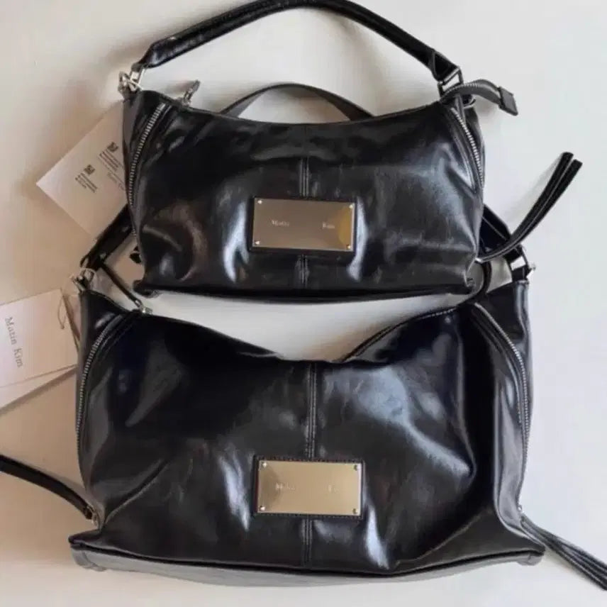 [BUNJANG] Matin Kim Leather Hobo Shoulder Bag (36cm) / 블랙 가죽 호보백 숄더백 마뗑킴 가방(36cm)새상품