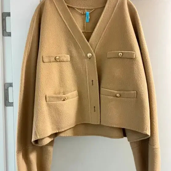 [BUNJANG] SYSTEM Cashmere Blend Cropped Jacket Gray / 시스템 캐시미어 블렌드 크롭 재킷 그레이 한섬