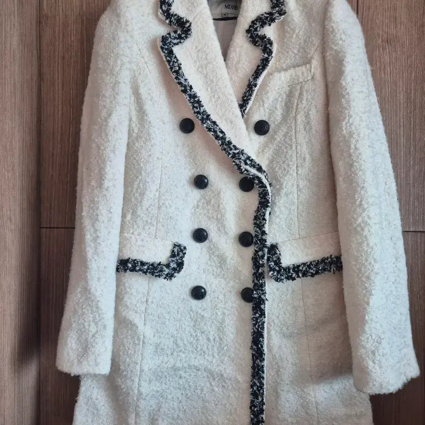 [BUNJANG] Ivory Tweed Double Coat / 아이보리 트위드 자켓 트위드 더블 코트