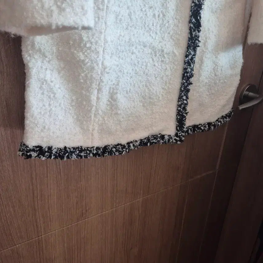 [BUNJANG] Ivory Tweed Double Coat / 아이보리 트위드 자켓 트위드 더블 코트