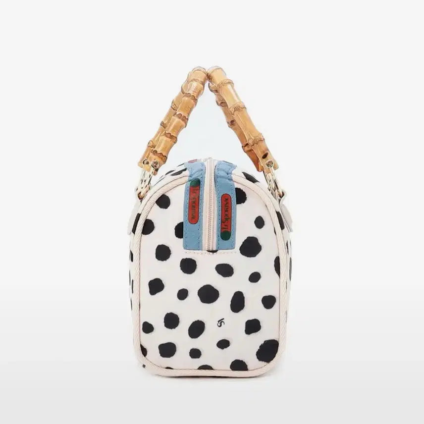 [BUNJANG] Lesportsac Bright Sepia Dalmatian Small Bamboo Boston Bag / 레스포색 브라이트 세피아 달마시안 스몰 뱀부 보스턴백