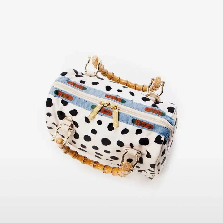 [BUNJANG] Lesportsac Bright Sepia Dalmatian Small Bamboo Boston Bag / 레스포색 브라이트 세피아 달마시안 스몰 뱀부 보스턴백