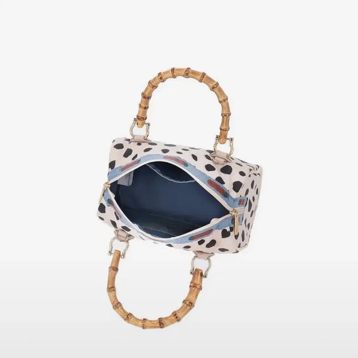 [BUNJANG] Lesportsac Bright Sepia Dalmatian Small Bamboo Boston Bag / 레스포색 브라이트 세피아 달마시안 스몰 뱀부 보스턴백