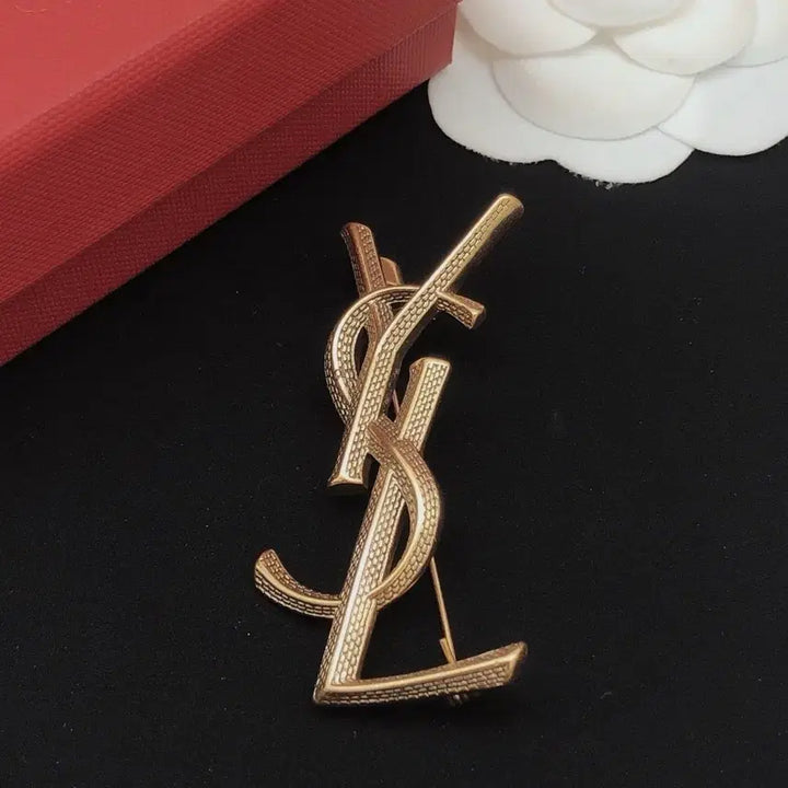 [BUNJANG] Yves Saint Laurent Gold Brooch / 입생로랑 YSL 금장 브로치