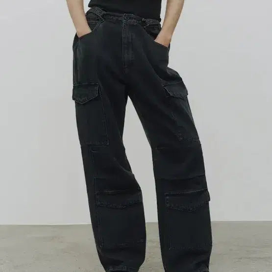 [BUNJANG] Noir Utility Cargo Wide Pants Gray 48 / 노이어 유틸리티 카고 와이드 팬츠 그레이 48
