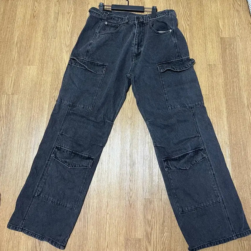 [BUNJANG] Noir Utility Cargo Wide Pants Gray 48 / 노이어 유틸리티 카고 와이드 팬츠 그레이 48