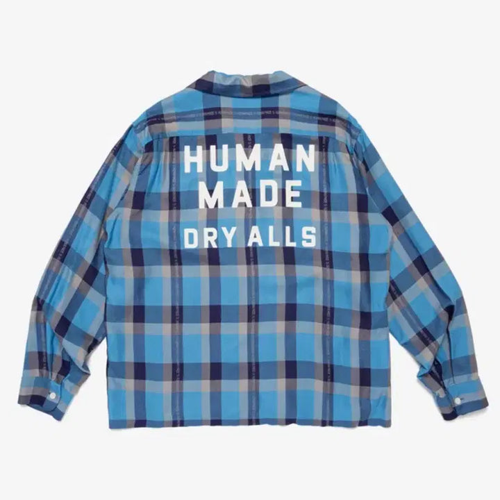 [BUNJANG] Human Made Open Collar Check Shirt Blue / 휴먼 메이드 오픈 칼라 체크 셔츠 블루