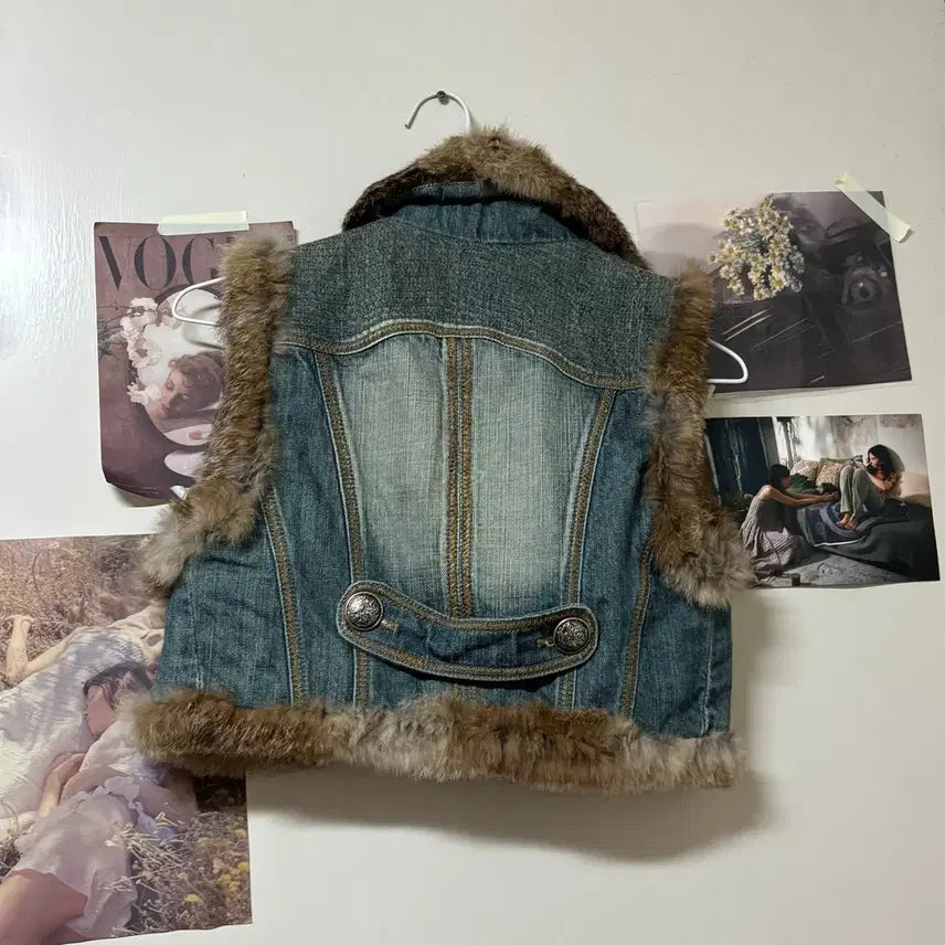 [BUNJANG] Vintage Fur Vest / 빈티지 청자켓 퍼베스트
