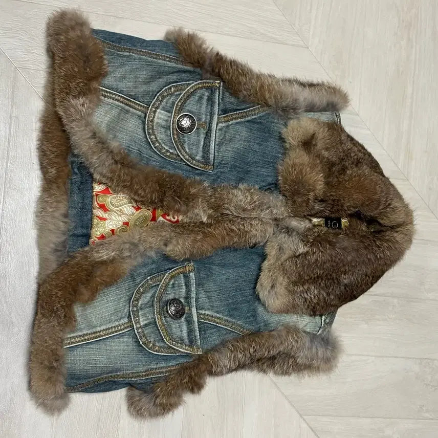 [BUNJANG] Vintage Fur Vest / 빈티지 청자켓 퍼베스트