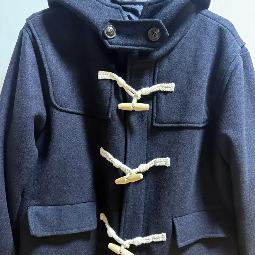 [BUNJANG] Kaki Point Navy Duffle Half Coat / 카키포인트 더플 하프 코트 네이비 떡코 떡볶이코트 카포