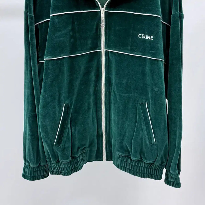 [BUNJANG] Celine Velvet Training Jacket - Green / [S+급/XL] 셀린느 벨벳 트레이닝 자켓 집업 그린