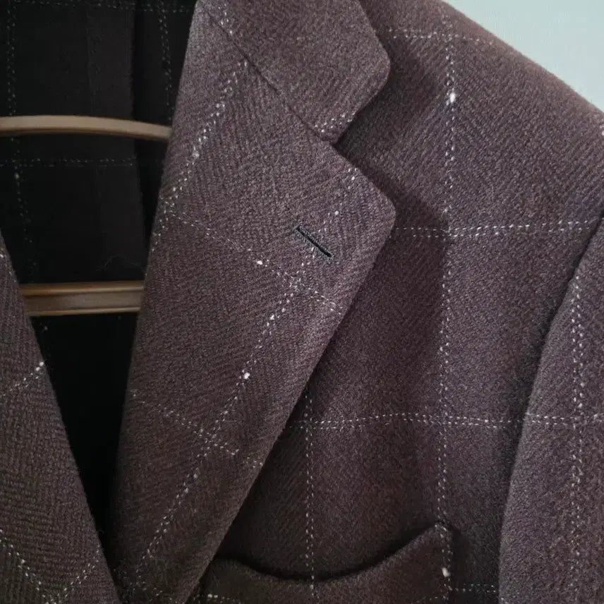 [BUNJANG] Sovereign Marling &amp; Evans Dark Brown Herringbone Flannel Sports Coat / 소버린 마링에반스 다크브라운 헤링본 플란넬 스포츠코트